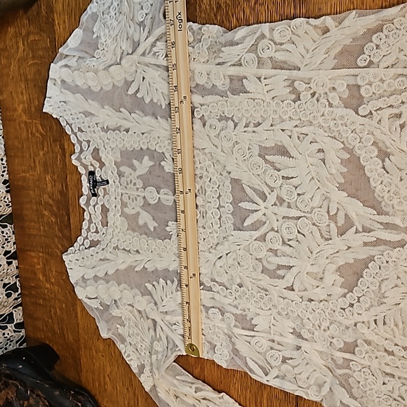 Buffalo David Bitton See Through Crochet Lace Mesh Top - Picture 8 of 12